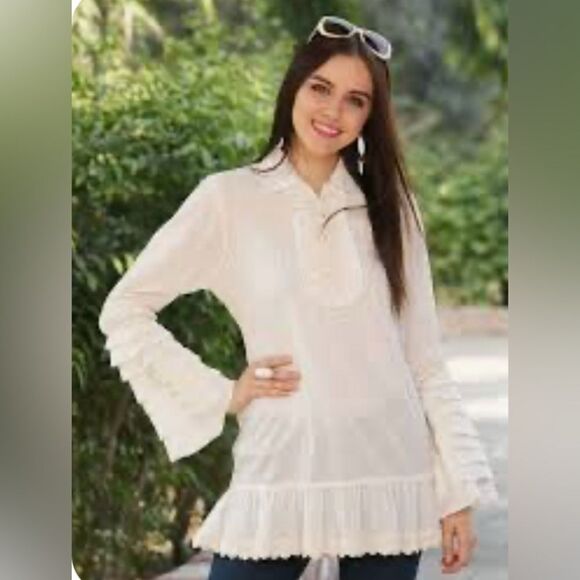 Avani Del Amour white ruffle top/dress - Picture 13 of 13